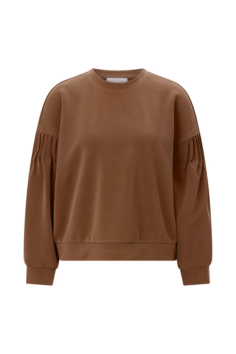 T Peach Pleated Crew