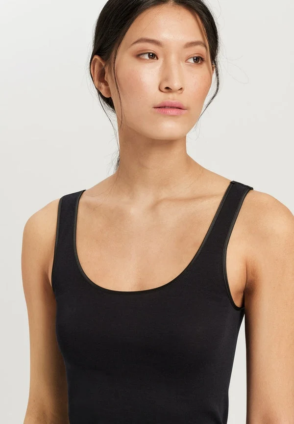 Cotton Seamless Tank Top Black