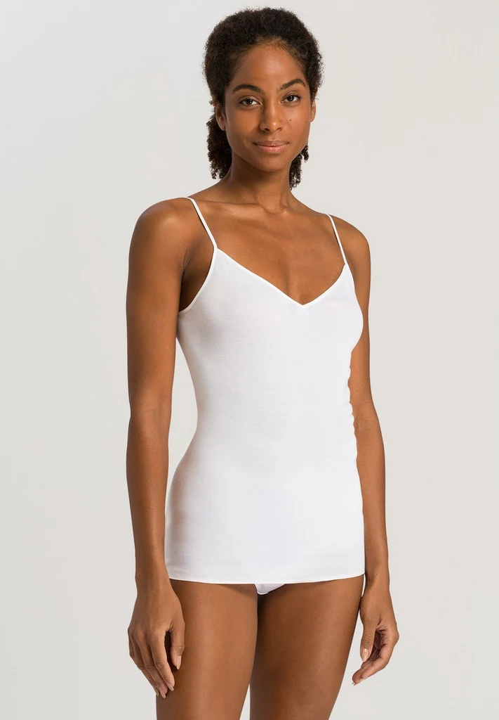 Cotton Seamless Spaghetti Strap Top White