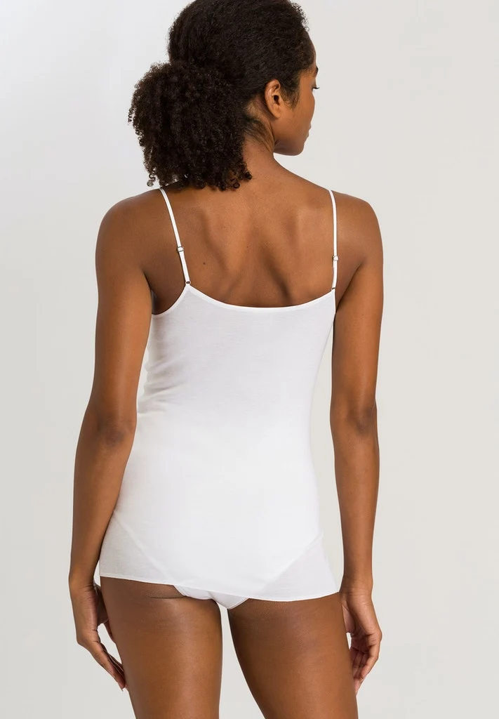 Cotton Seamless Spaghetti Strap Top White