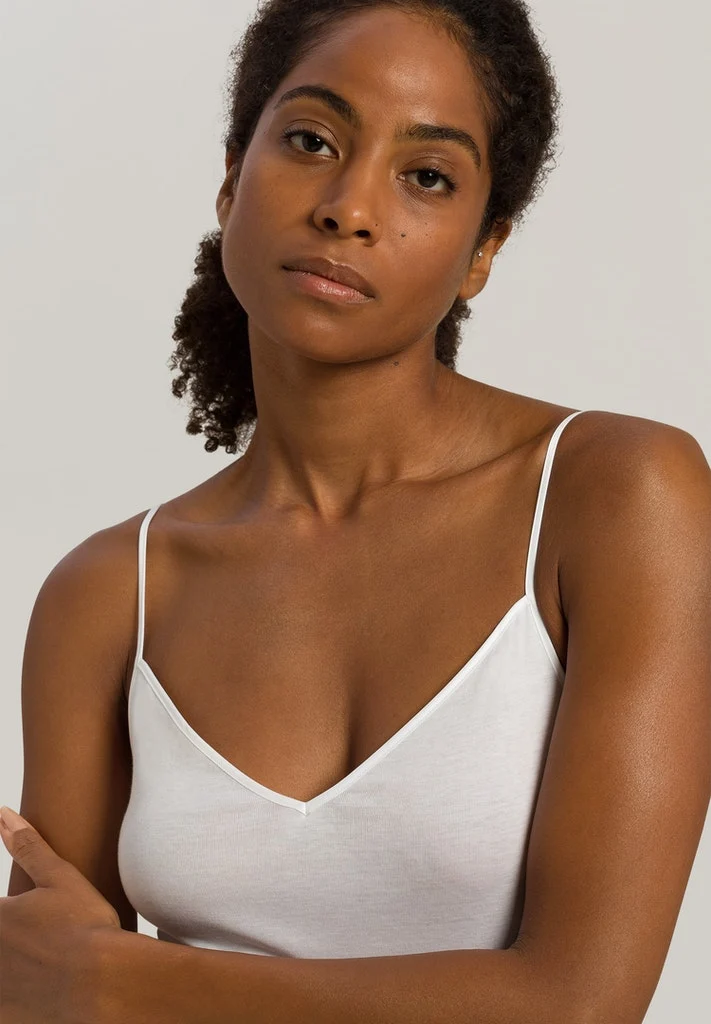 Cotton Seamless Spaghetti Strap Top White
