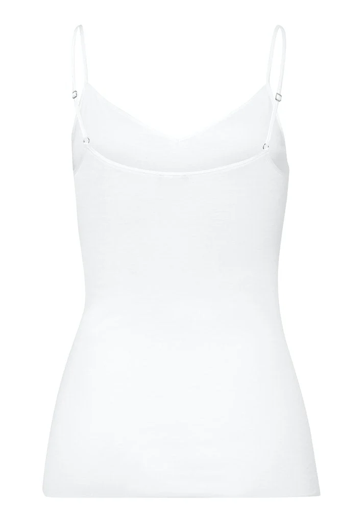 Cotton Seamless Spaghetti Strap Top White