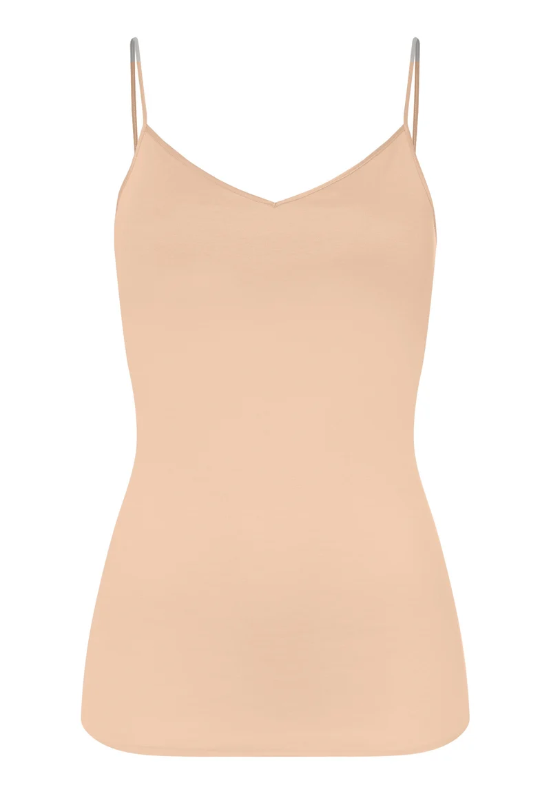 Cotton Seamless Padded Spaghetti Top | beige 071605-070274