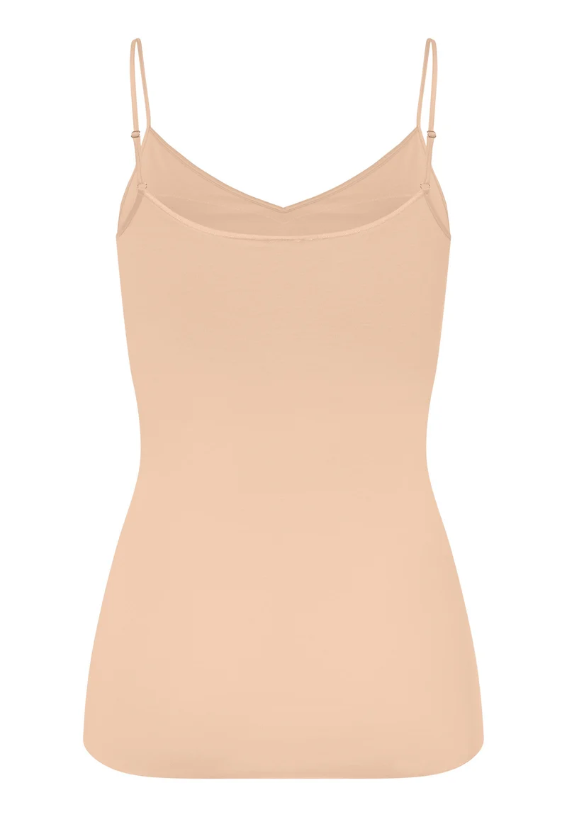 Cotton Seamless Padded Spaghetti Top | beige 071605-070274