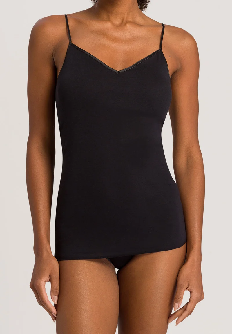 Cotton Seamless Padded Spaghetti Top | black 071605-070019