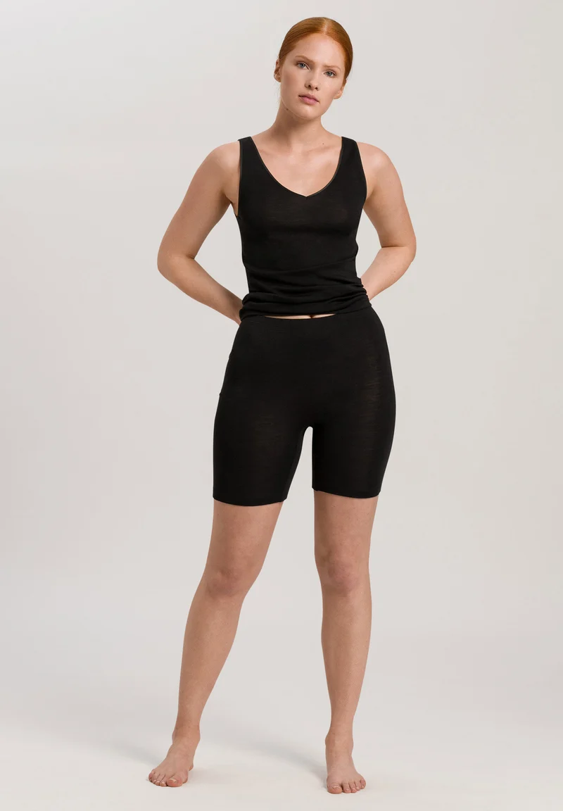 Woolen Silk Shortleg Pants | black 071421-070018