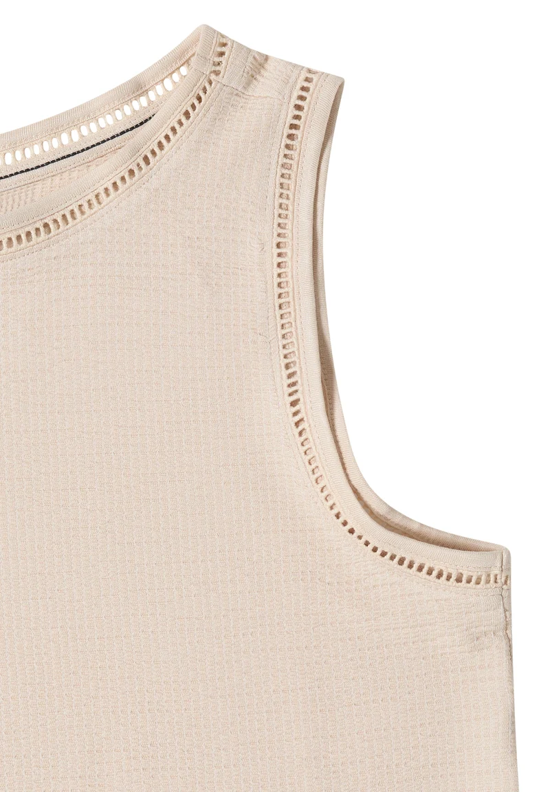 Top mit U-Boot-Ausschnitt und Spitzendetails