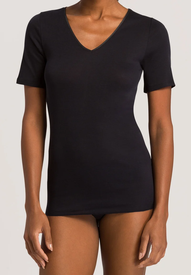Cotton Seamless S/SLV Shirt | black 071603-070019