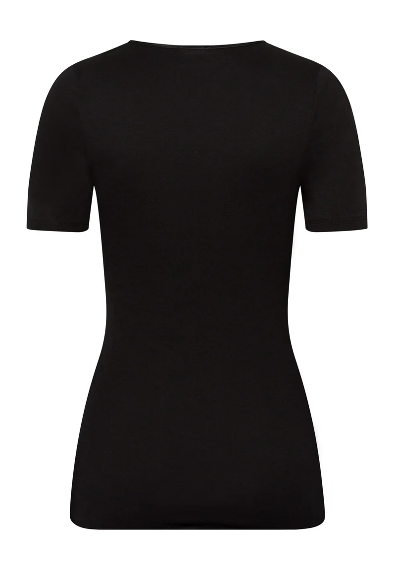 Cotton Seamless S/SLV Shirt | black 071603-070019