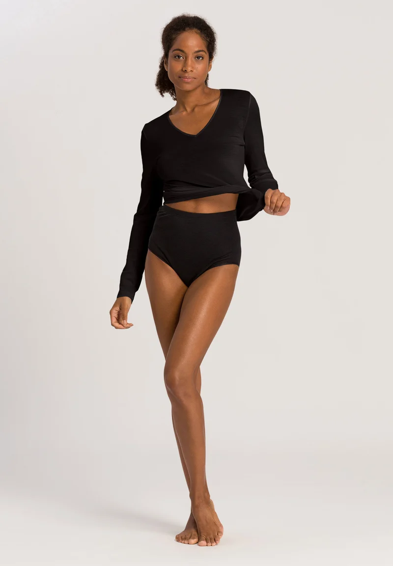 Woolen Silk Maxi Briefs | black 071420-070018
