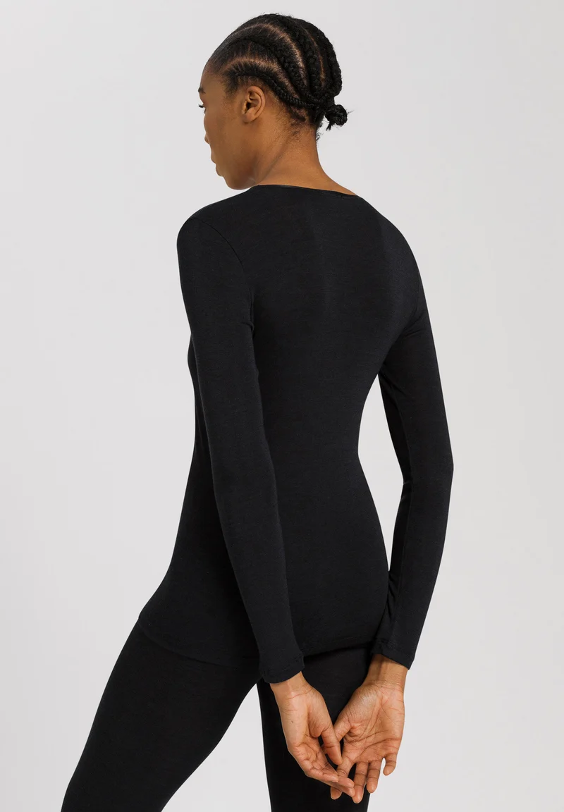 Woolen Silk L/SLV Shirt | black 071418-070018