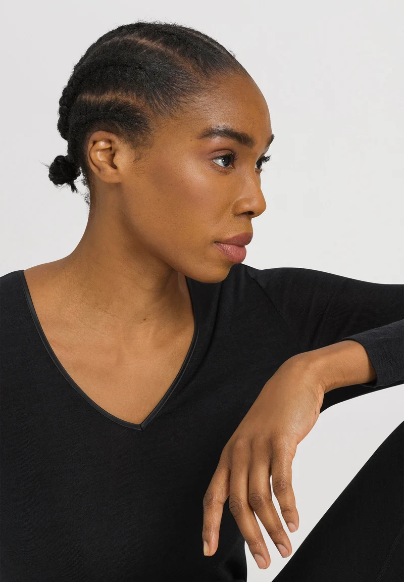 Woolen Silk L/SLV Shirt | black 071418-070018