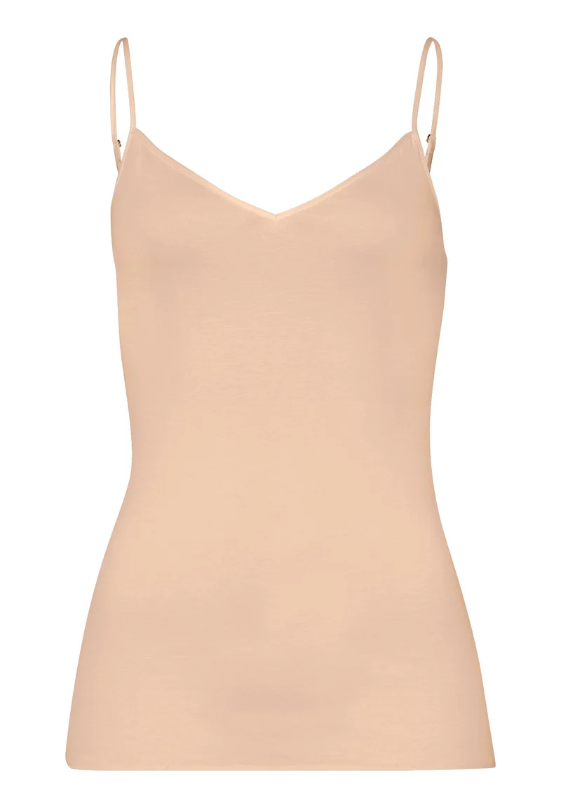Cotton Seamless Spaghetti Top | beige 071601-070274