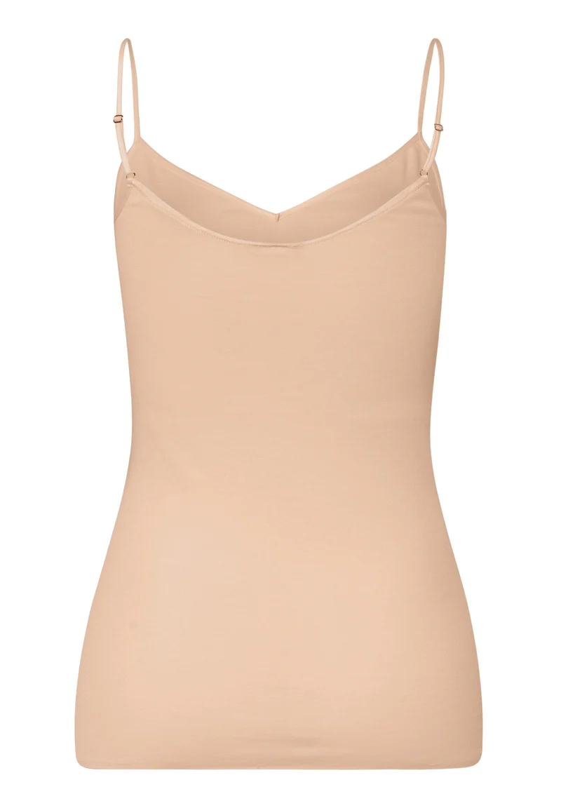 Cotton Seamless Spaghetti Top | beige 071601-070274