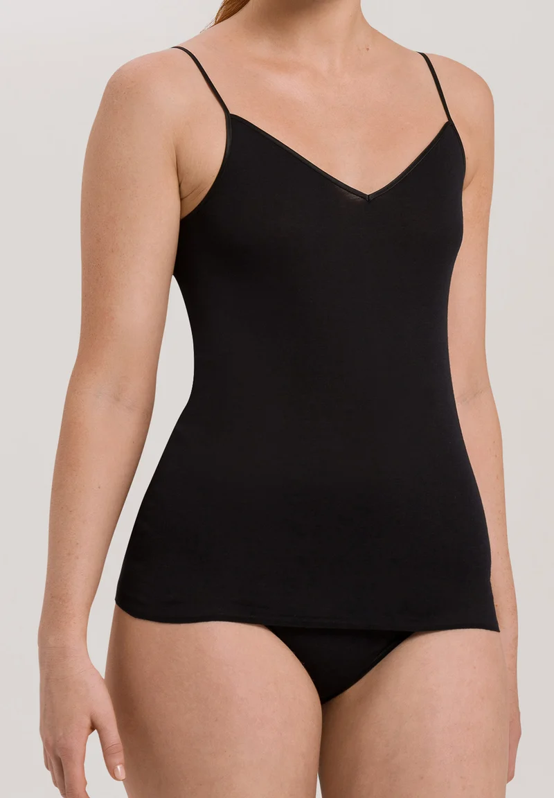 Cotton Seamless Spaghetti Top | black 071601-070019