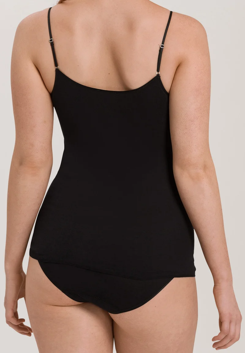 Cotton Seamless Spaghetti Top | black 071601-070019