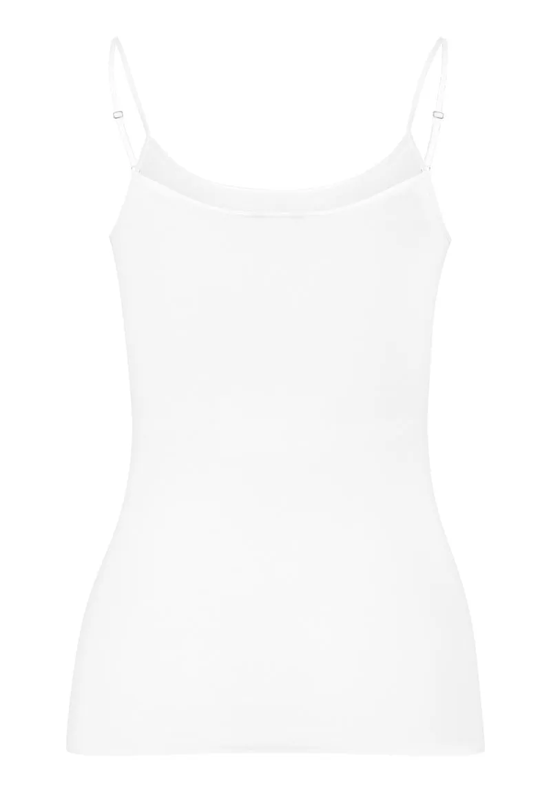 Cotton Seamless Spaghetti Top | white 071600-070101