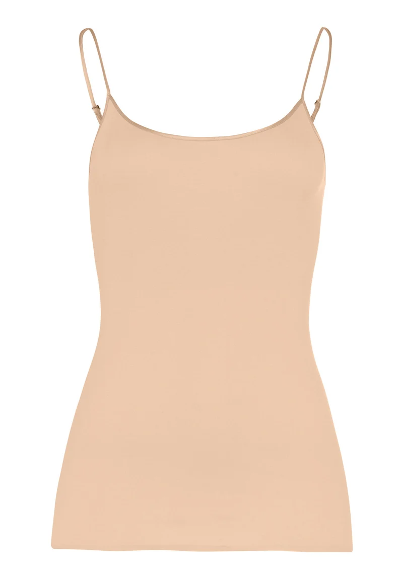 Cotton Seamless Spaghetti Top | beige 071600-070274