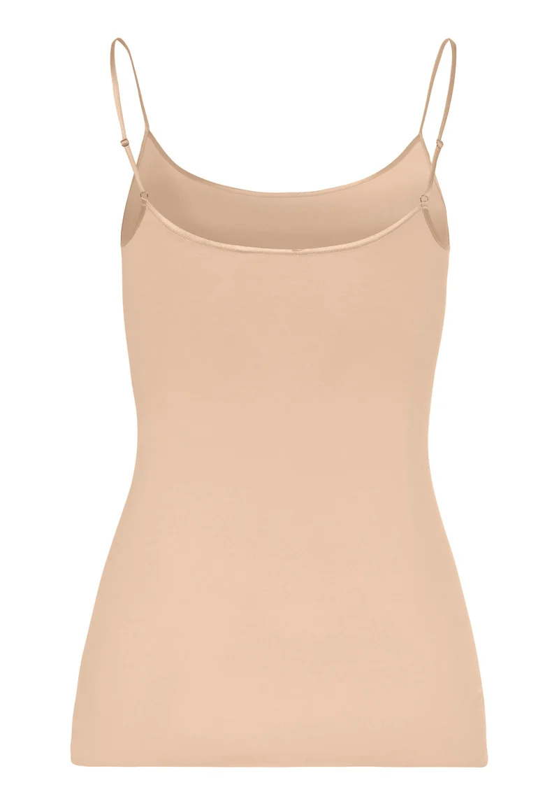 Cotton Seamless Spaghetti Top | beige 071600-070274