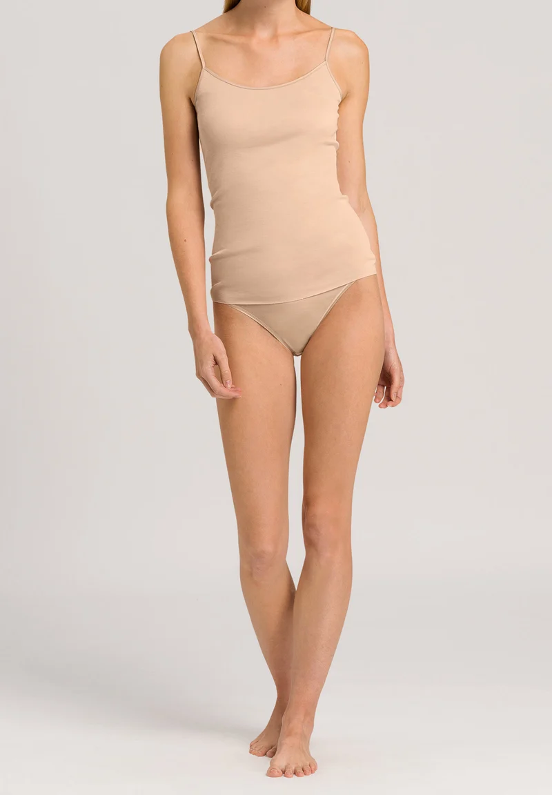 Cotton Seamless Spaghetti Top | beige 071600-070274