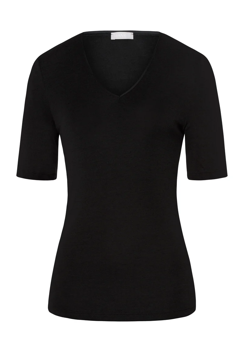 Woolen Silk S/SLV Shirt | black 071417-070018