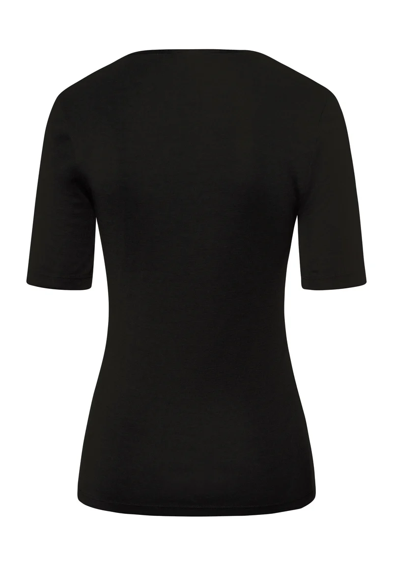 Woolen Silk S/SLV Shirt | black 071417-070018
