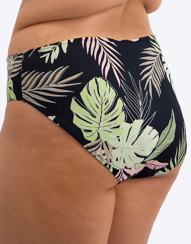 Elomi Tropical Retreat Mid Rise Bikini Brief Black Print