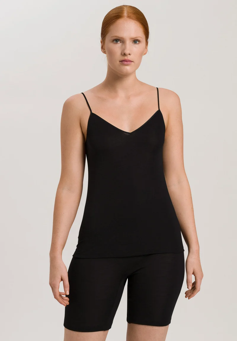 Woolen Silk Spaghetti Top | black 071415-070018