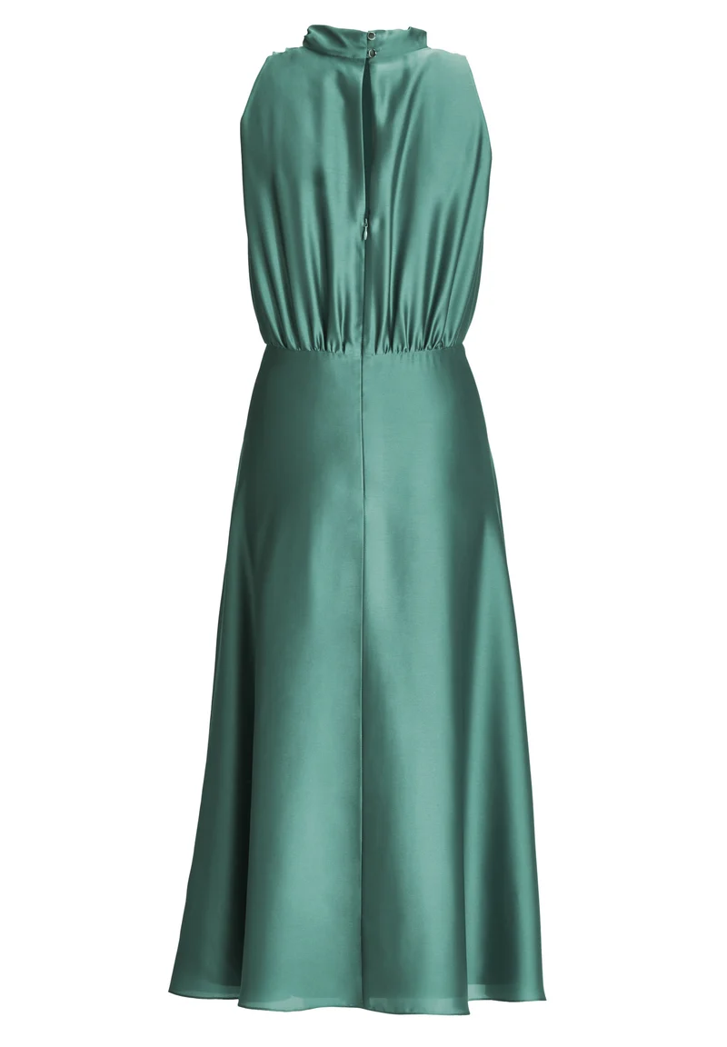 Midi Kleid aus Satin mit Drapierung