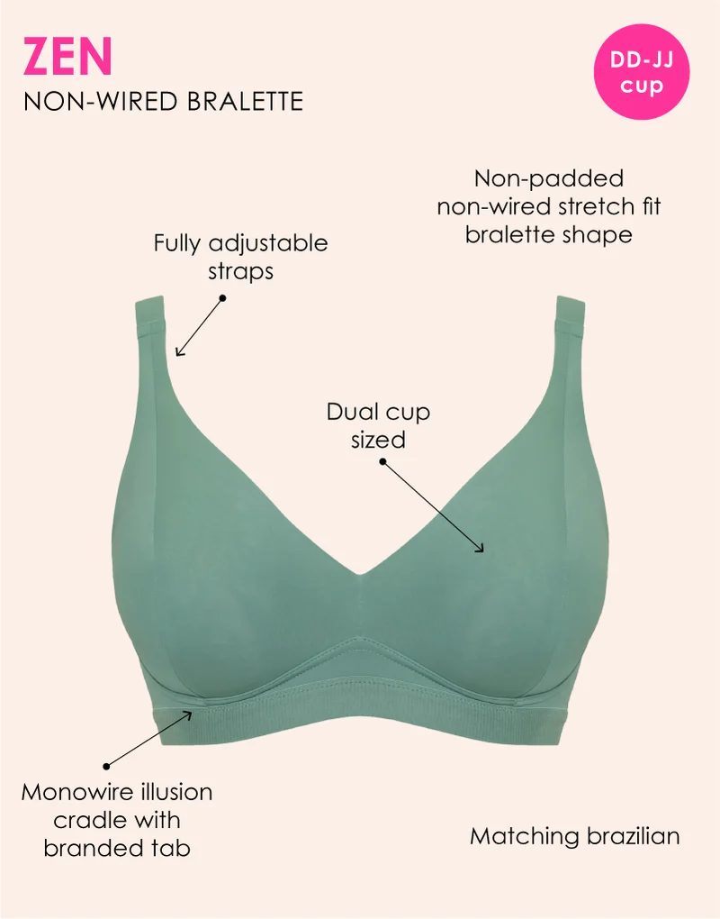 Curvy Kate Zen Non-Wired Bralette Sage Green