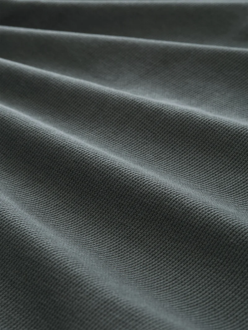 Langarm Poloshirt mit Waffelstruktur