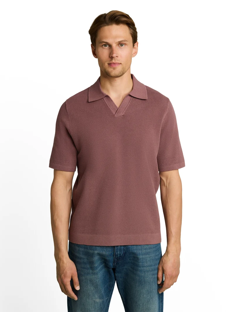 Piqué Strick-Poloshirt aus Baumwolle