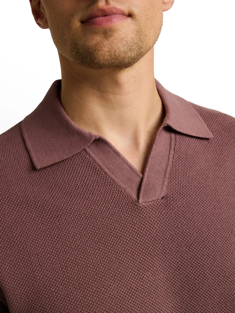 Piqué Strick-Poloshirt aus Baumwolle