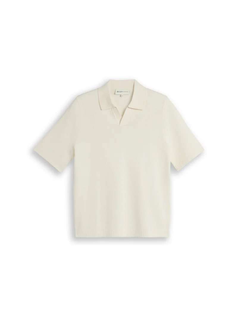 Piqué Strick-Poloshirt aus Baumwolle