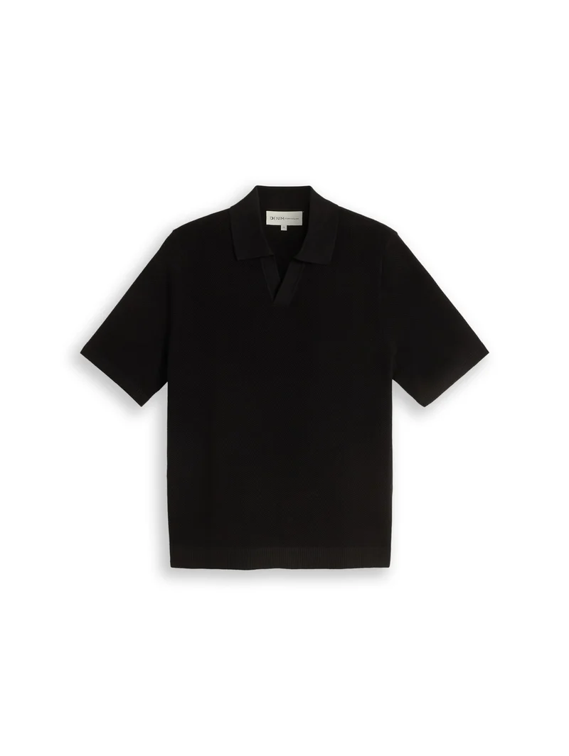 Piqué Strick-Poloshirt aus Baumwolle