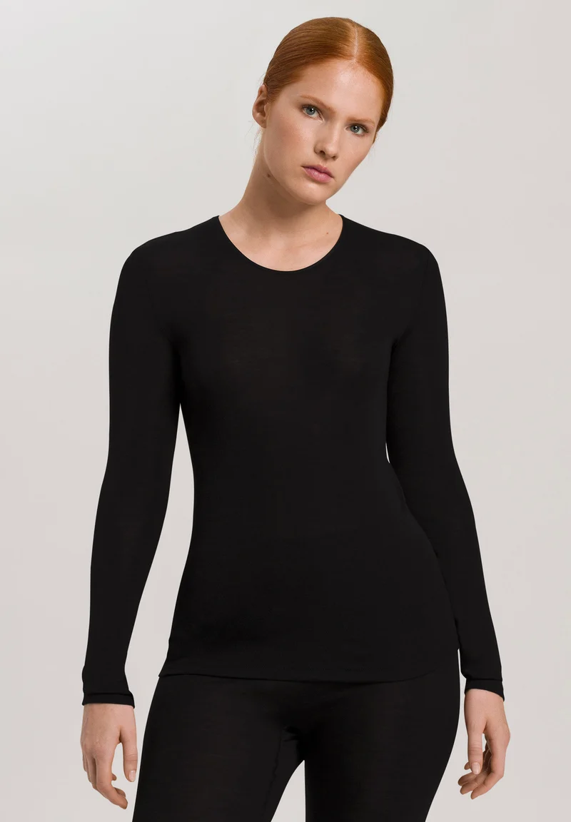 Woolen Silk L/SLV Shirt | black 071409-070018