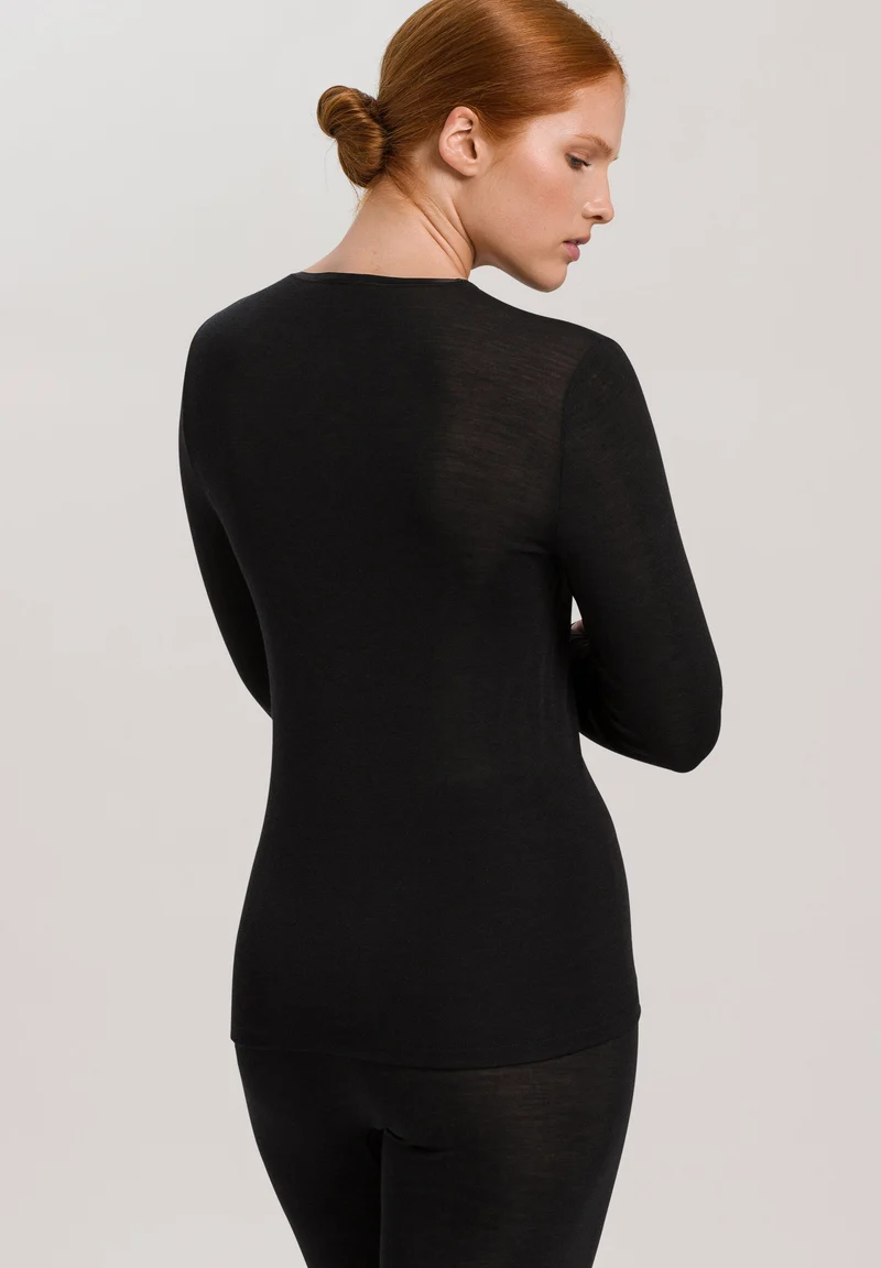 Woolen Silk L/SLV Shirt | black 071409-070018