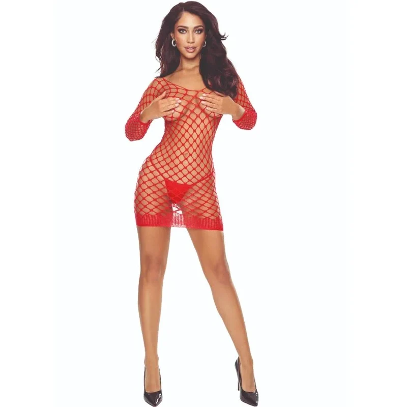 PASSION - BS108 BODYSTOCKING GITTER ROT