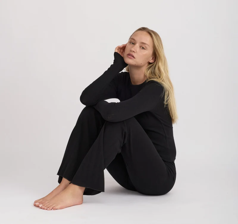 Pointelle Straight Leg Pants