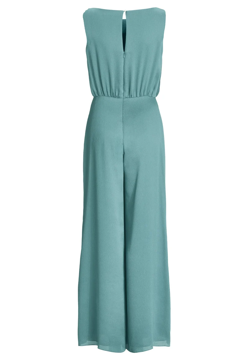 Jumpsuit aus Satin mit Wasserfallausschnitt