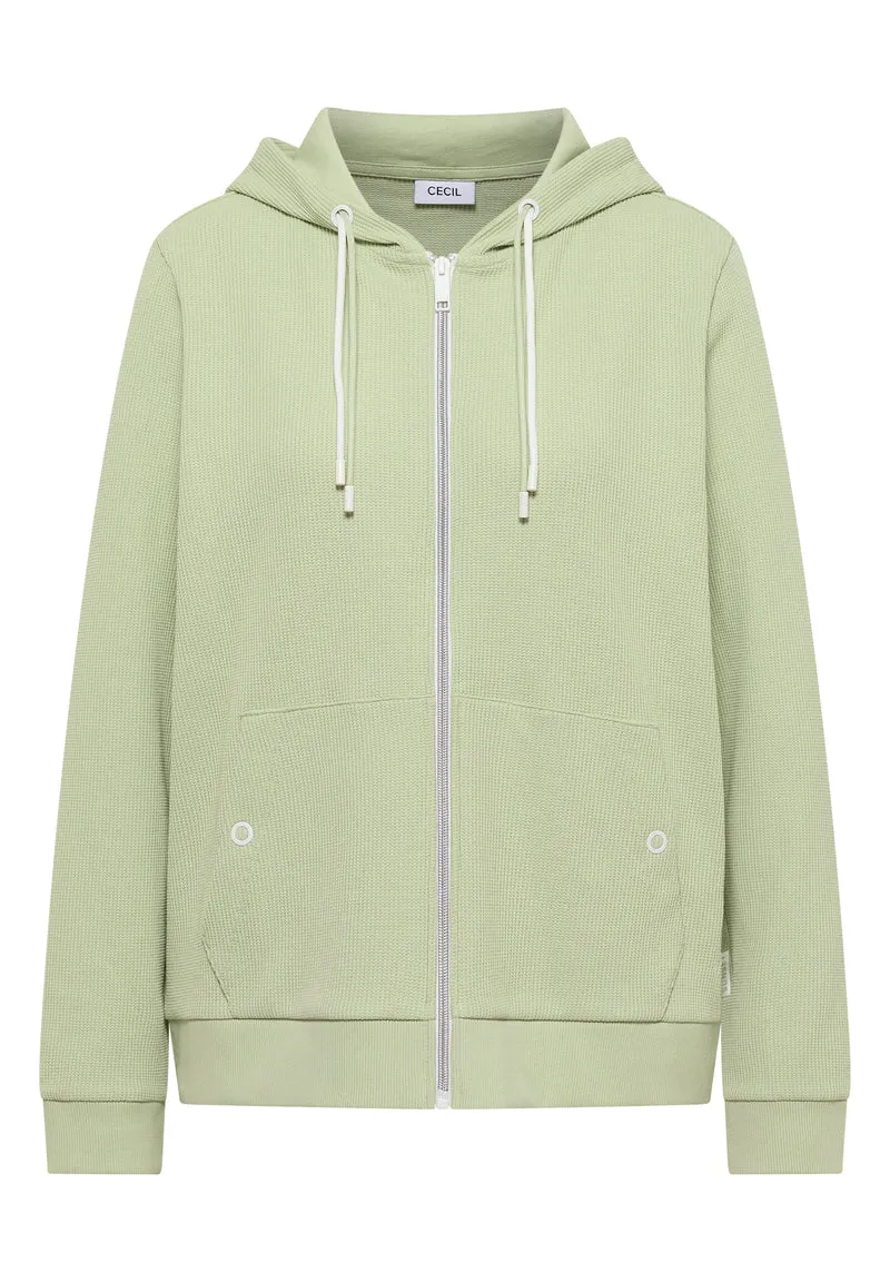 Langarm Jacke mit Kapuze und Struktur