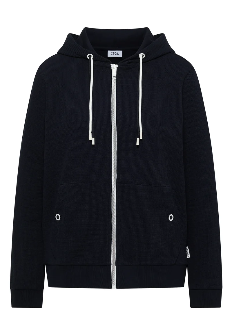 Langarm Jacke mit Kapuze und Struktur
