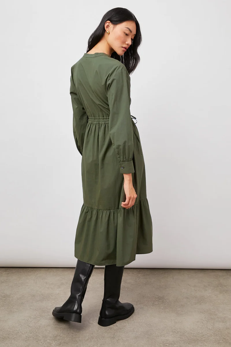 Maple Olive Smoke Midi Dress