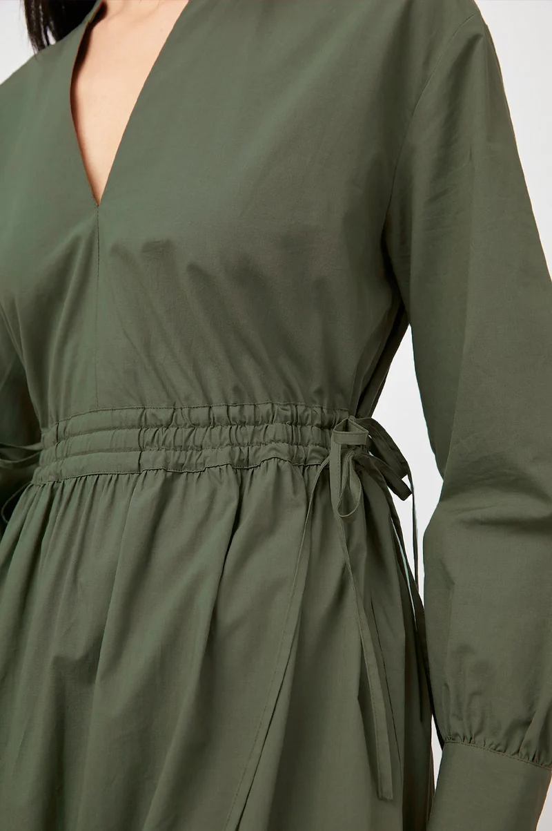 Maple Olive Smoke Midi Dress