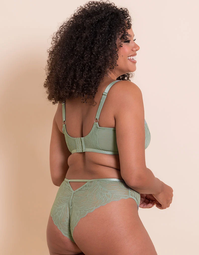 Curvy Kate Lace Daze Brazilian Brief Sage Green