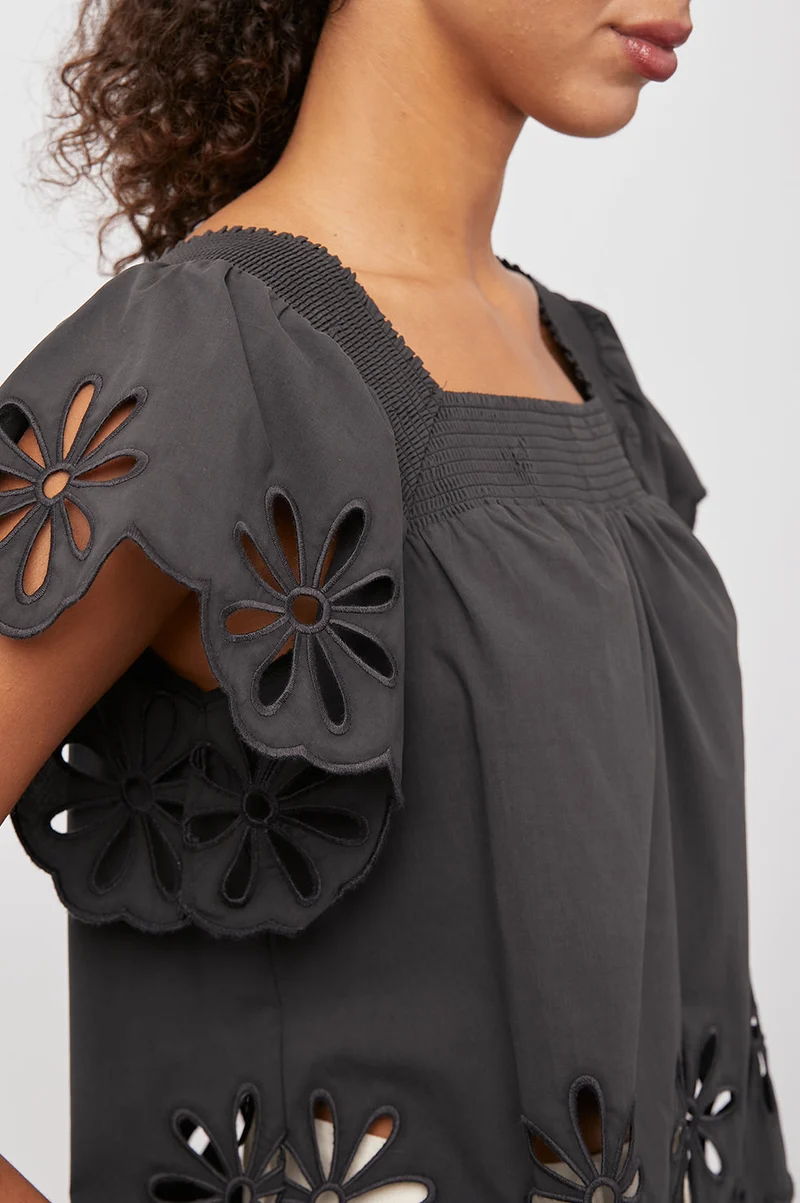 Sonora Black Eyelet Top