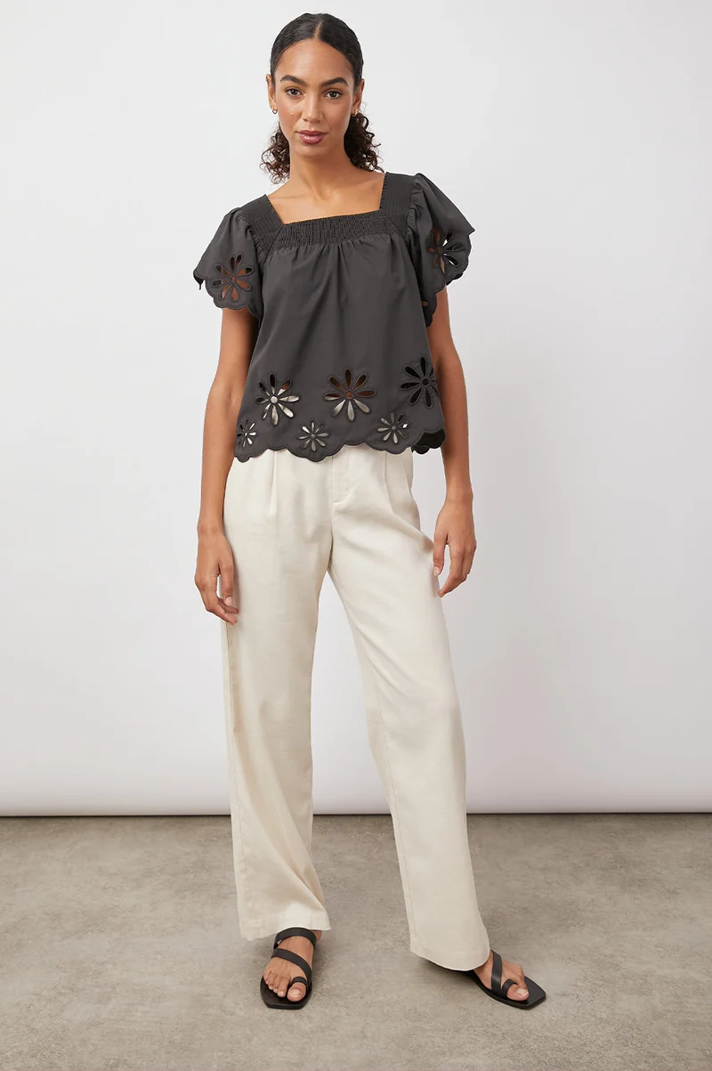 Sonora Black Eyelet Top