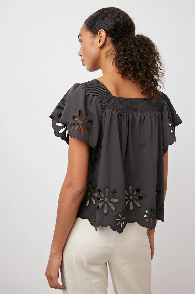 Sonora Black Eyelet Top