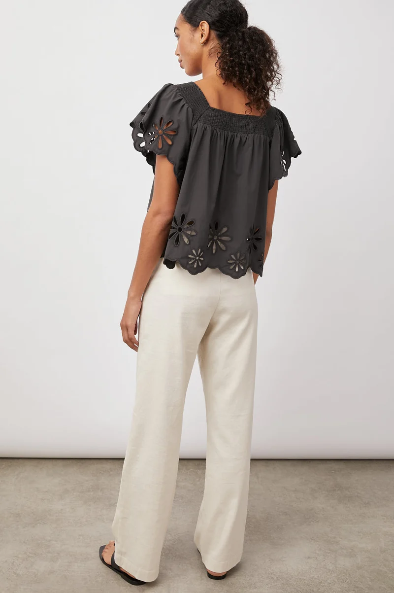 Sonora Black Eyelet Top