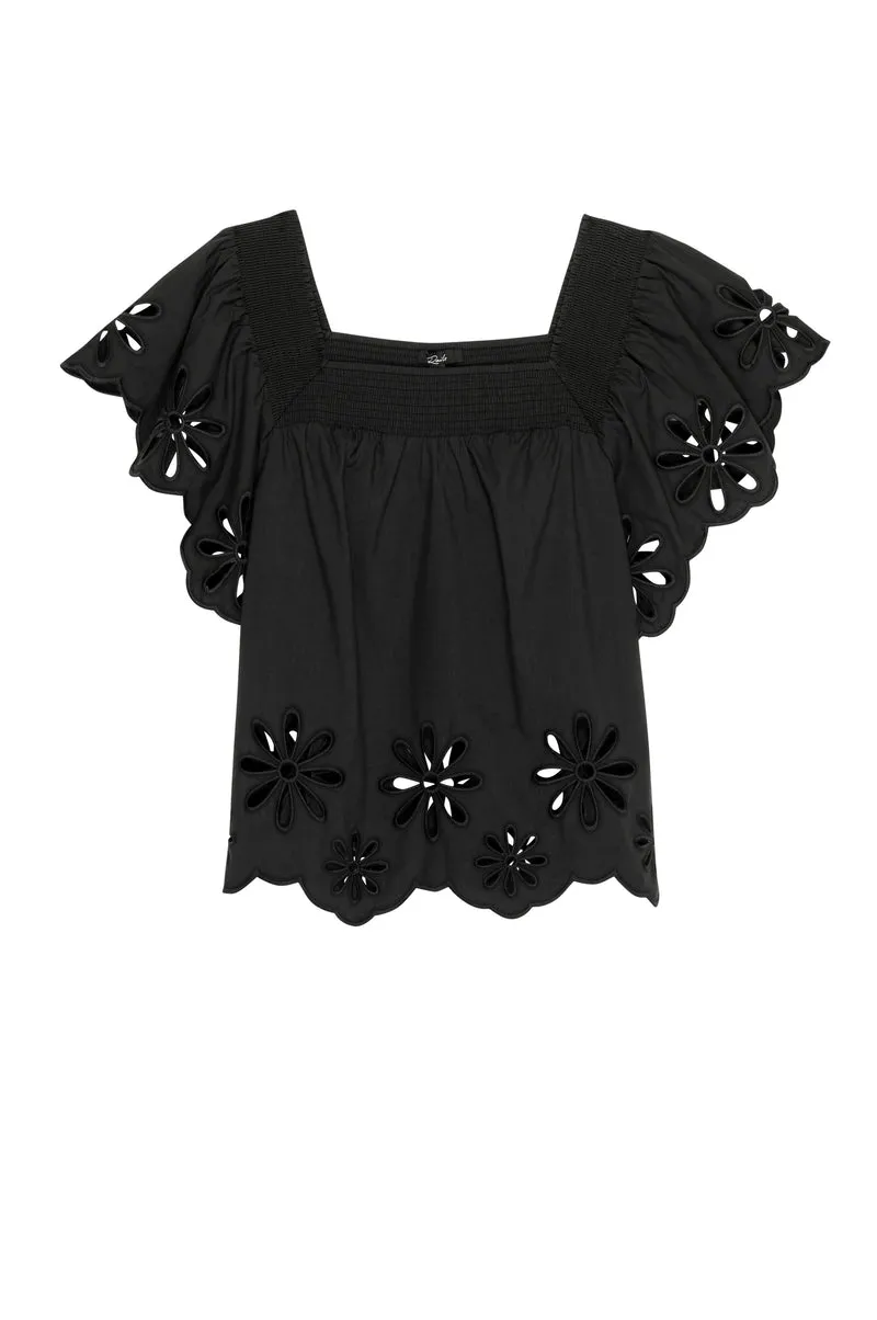 Sonora Black Eyelet Top